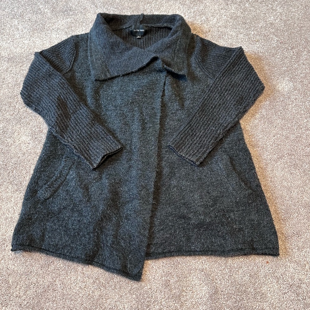 ANTHROPOLOGIE La Fee Verte Gray Cardigan Sweater